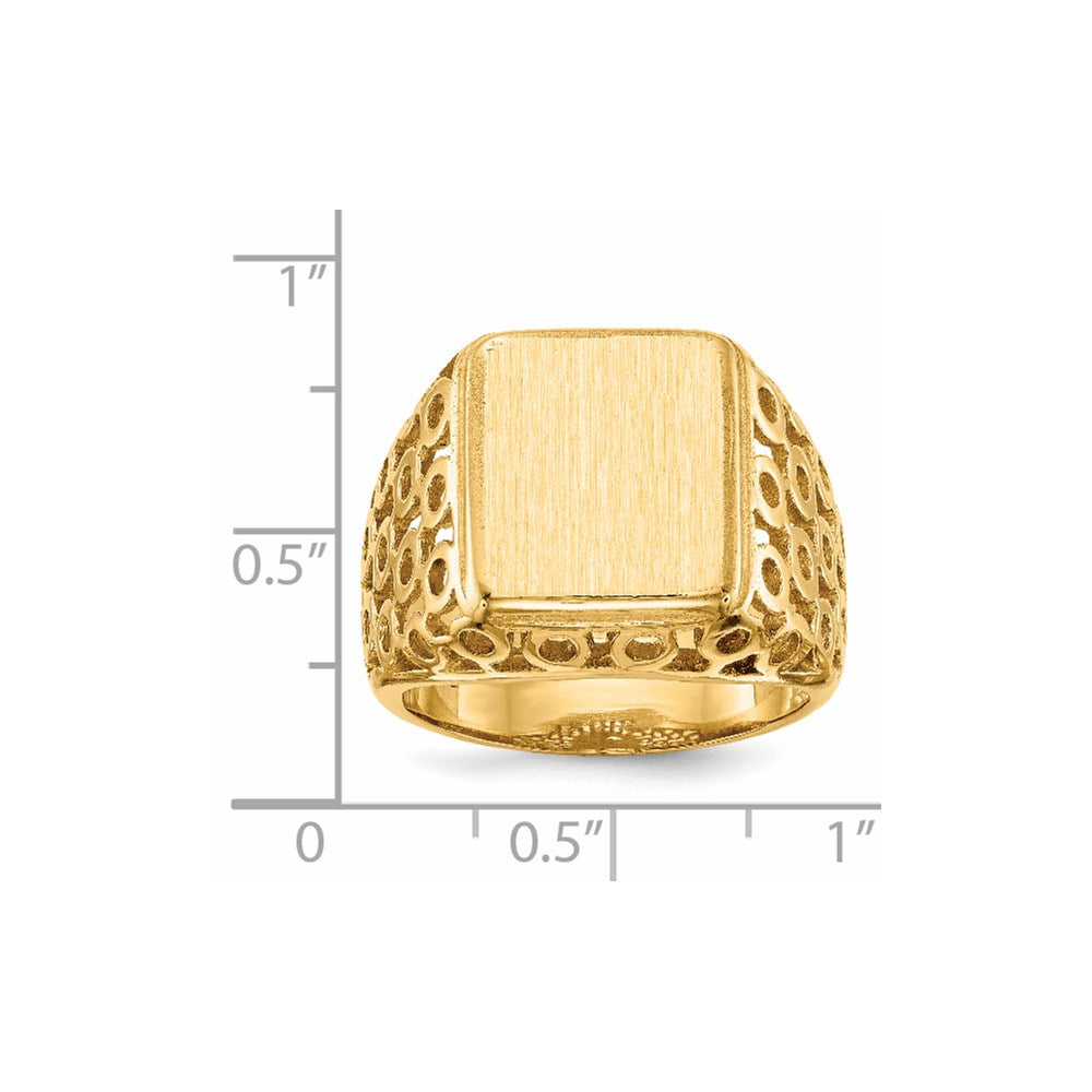 14k 11.5 x 13.5mm Open Back Men's Signet Ring