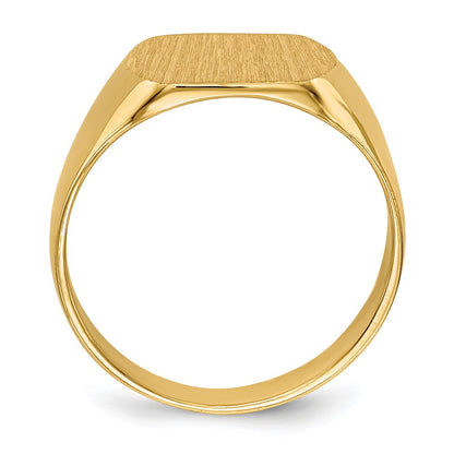 14k 10.5x12.0mm Closed Back Signet Ring