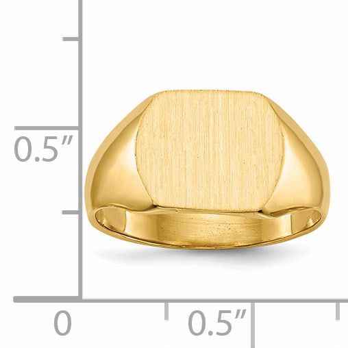 14k 12.0x10.5mm Closed Back Signet Ring