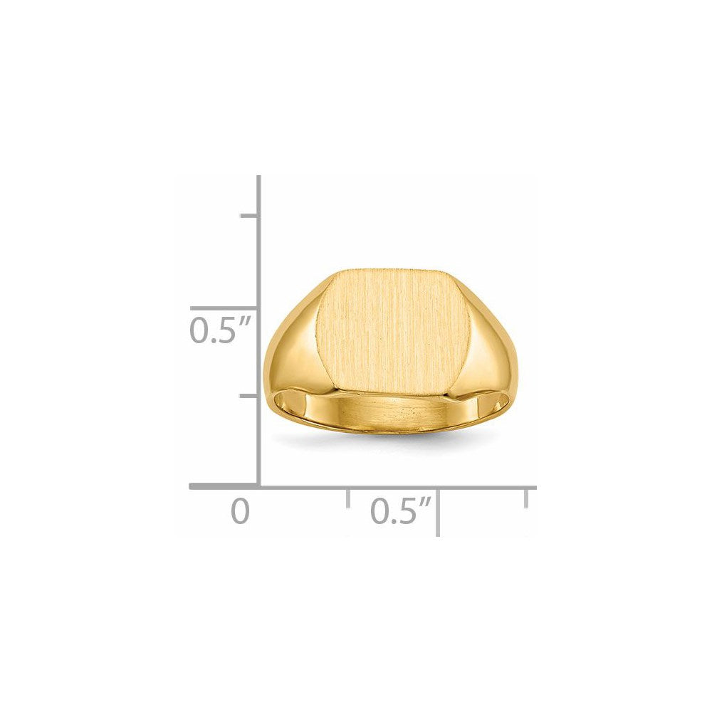 14k 10.5x12.0mm Closed Back Signet Ring