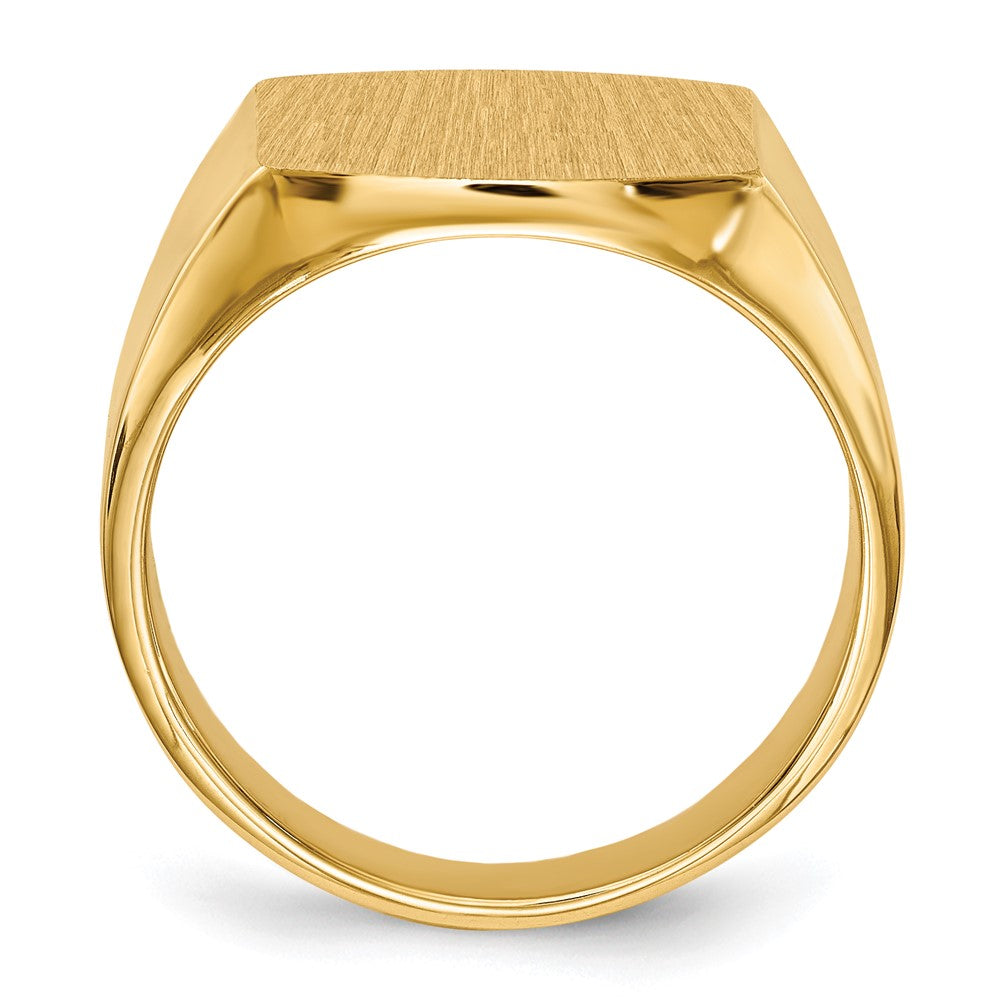 14k 13.5x14.5mm Closed Back Men's Signet Ring