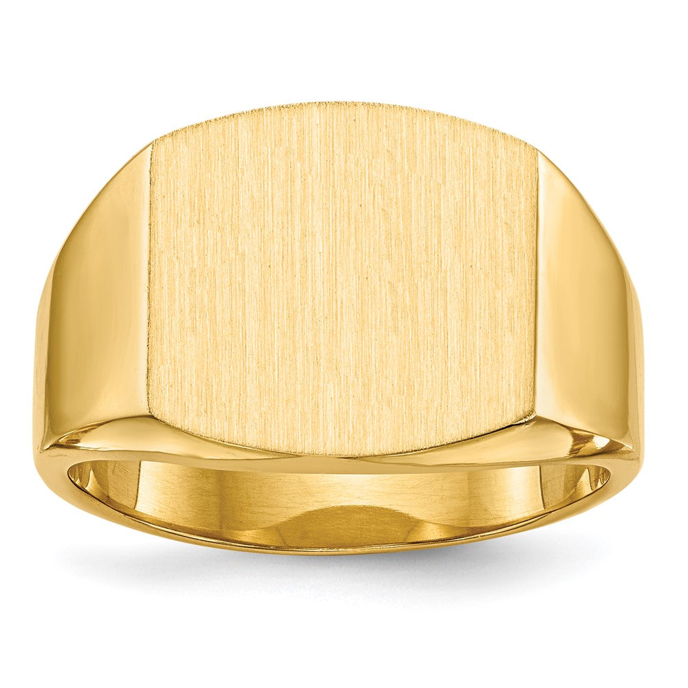 14k 13.5x14.5mm Closed Back Men's Signet Ring