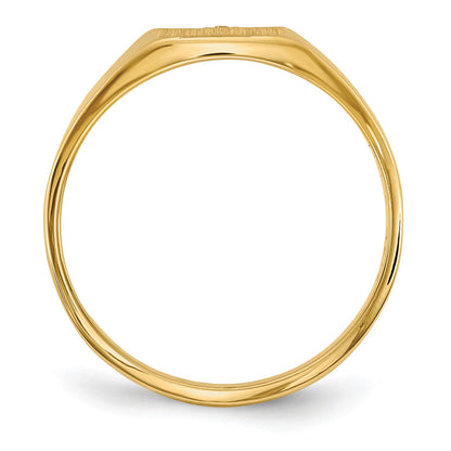 14k Holds 1-1.0mm Diamond 7.0x8.0mm Square Closed Back Signet Ring Mounting