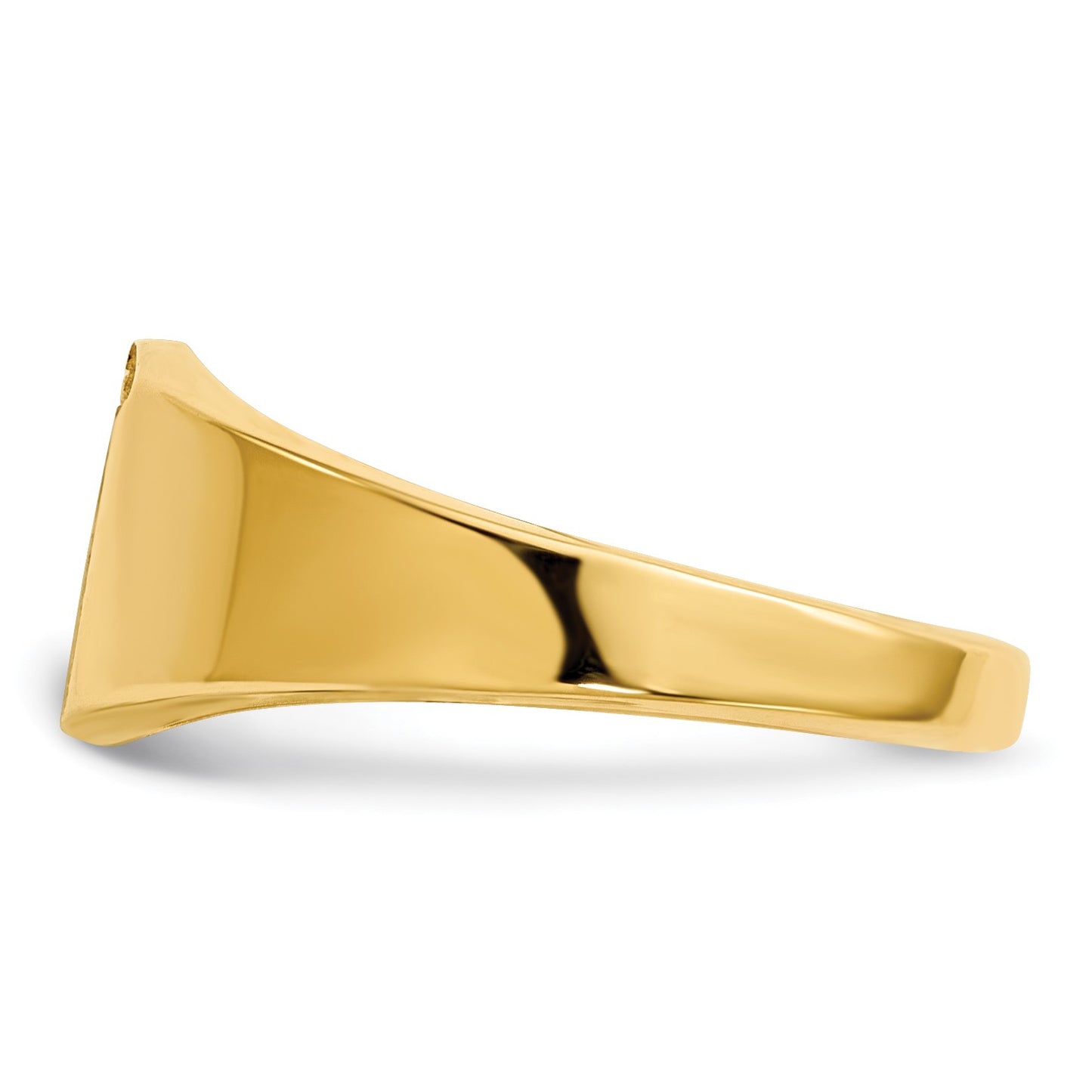 14k Holds 1-1.0mm Diamond 7.0x8.0mm Square Closed Back Signet Ring Mounting