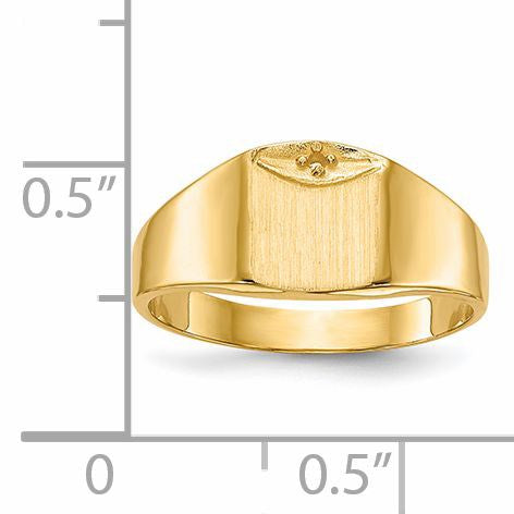 14k Holds 1-1.0mm Diamond 7.0x8.0mm Square Closed Back Signet Ring Mounting