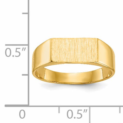 14k 10.5x5.5mm Rectangle Closed Back Signet Ring