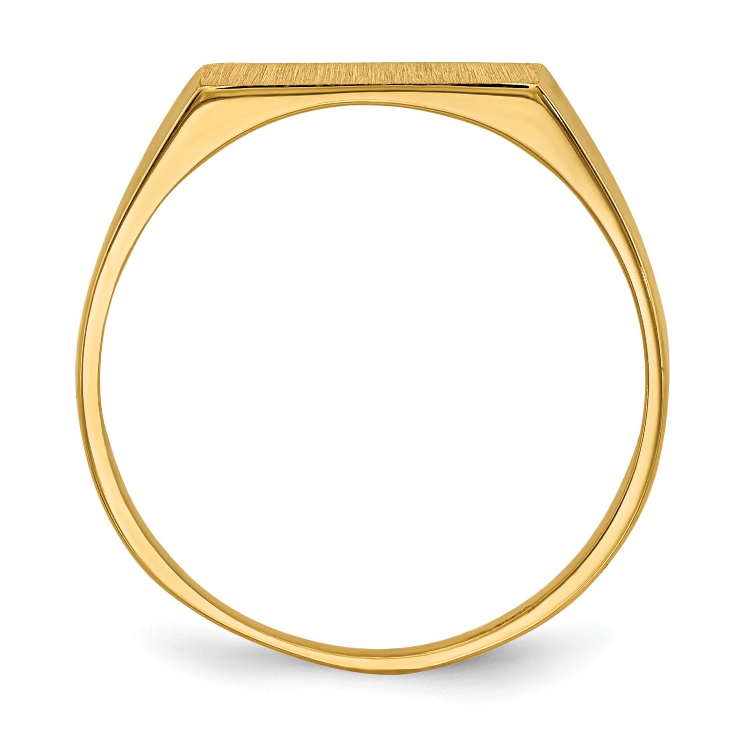 14k 12.0x5.5mm Rectangle Closed Back Signet Ring