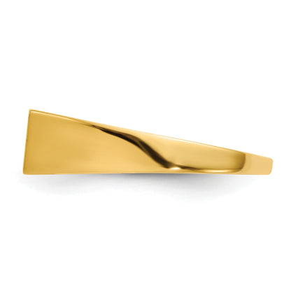 14k 12.0x5.5mm Rectangle Closed Back Signet Ring
