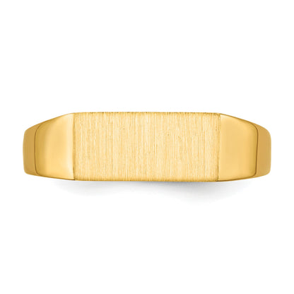 14k 12.0x5.5mm Rectangle Closed Back Signet Ring