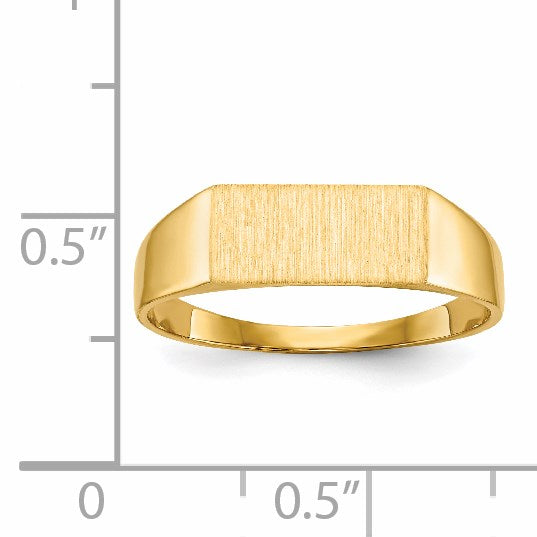14k 12.0x5.5mm Rectangle Closed Back Signet Ring