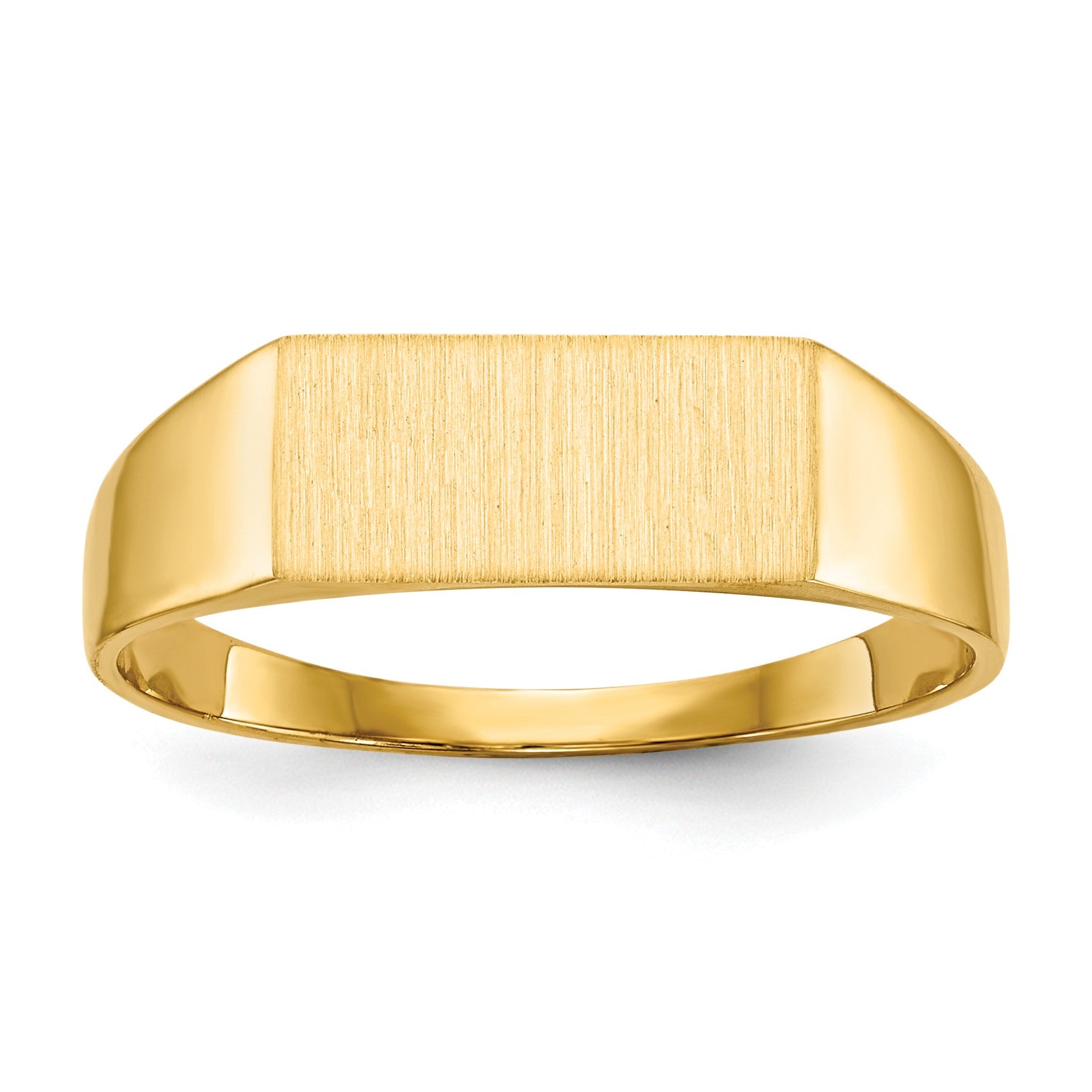 14k 12.0x5.5mm Rectangle Closed Back Signet Ring