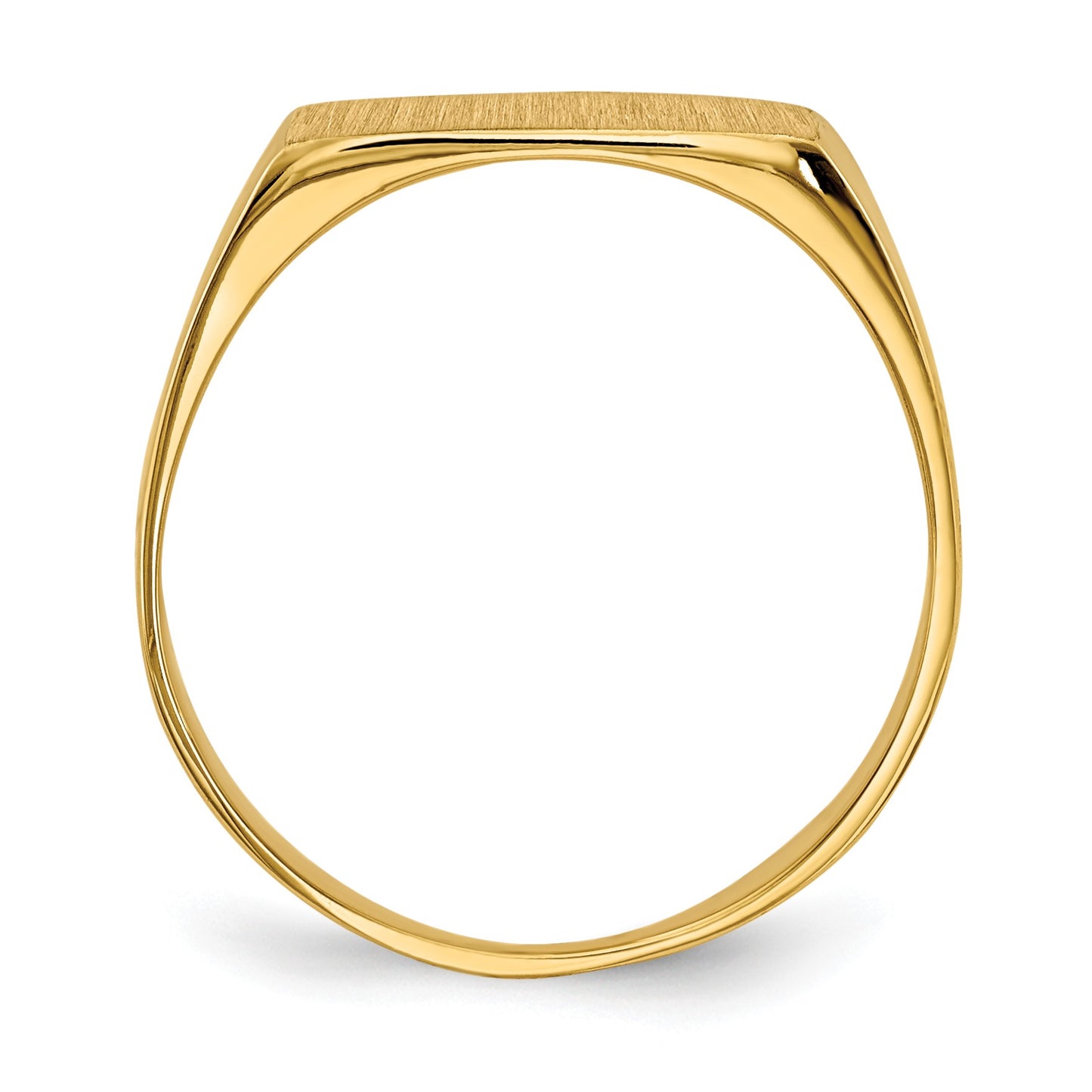 14k 12.5x6.5mm Rectangle Closed Back Signet Ring