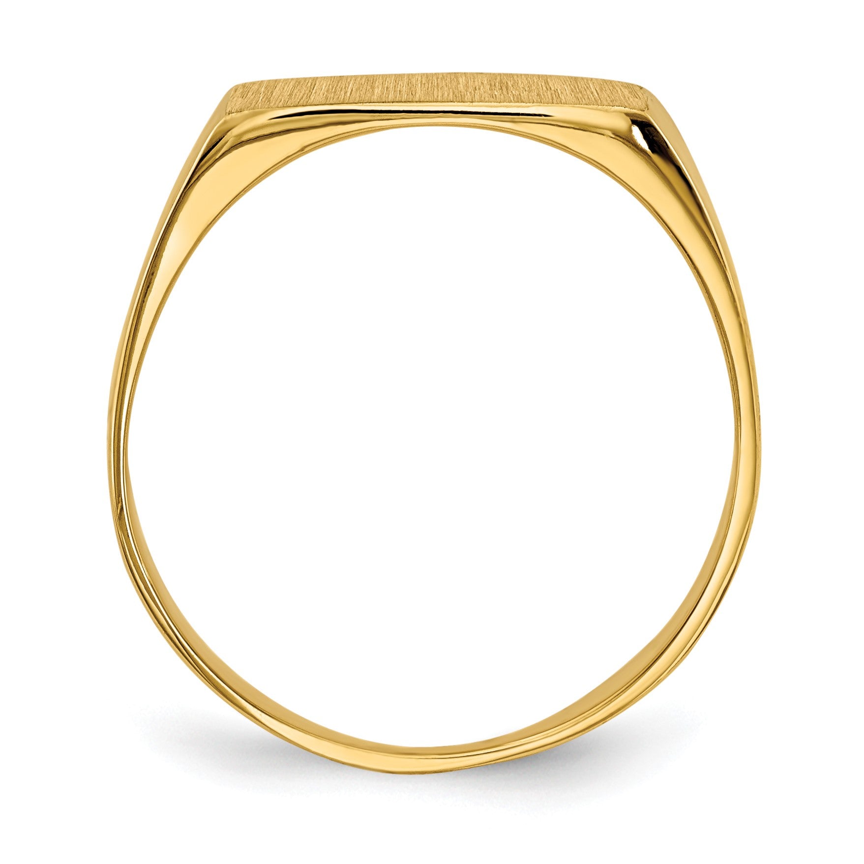 14k 12.5x6.5mm Rectangle Closed Back Signet Ring