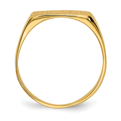 14k 12.5x6.5mm Rectangle Closed Back Signet Ring
