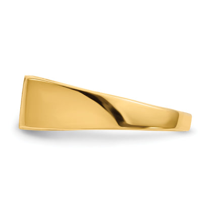 14k 12.5x6.5mm Rectangle Closed Back Signet Ring