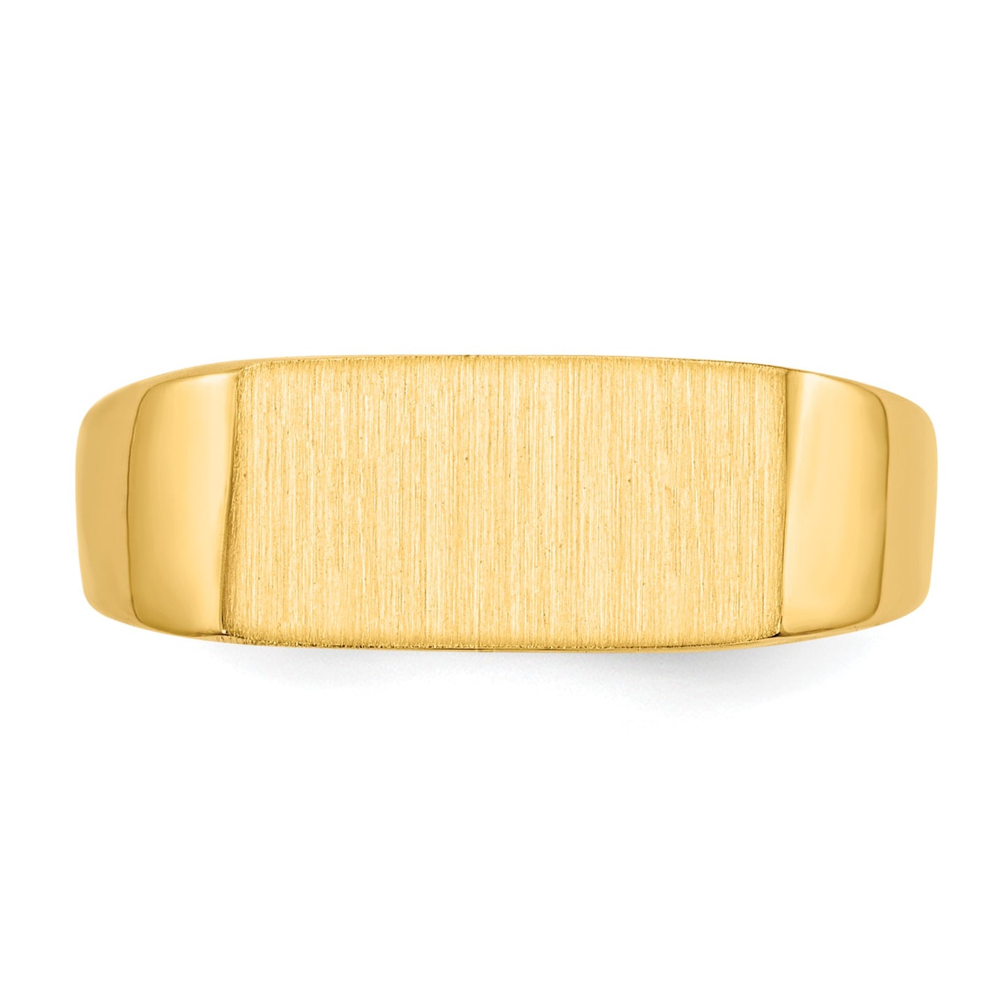 14k 12.5x6.5mm Rectangle Closed Back Signet Ring