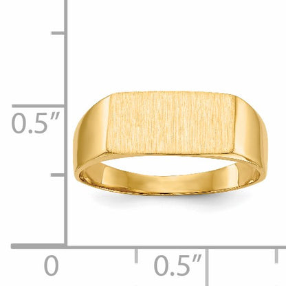 14k 12.5x6.5mm Rectangle Closed Back Signet Ring