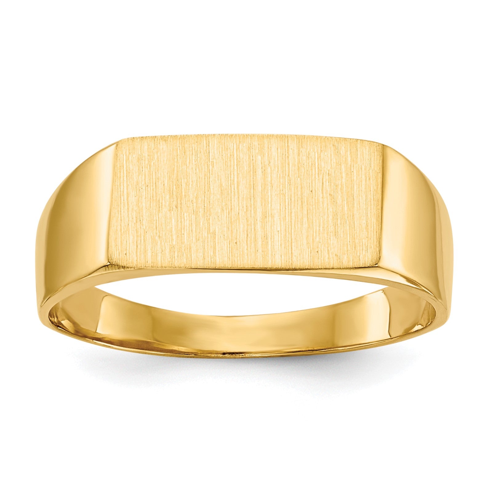 14k 12.5x6.5mm Rectangle Closed Back Signet Ring