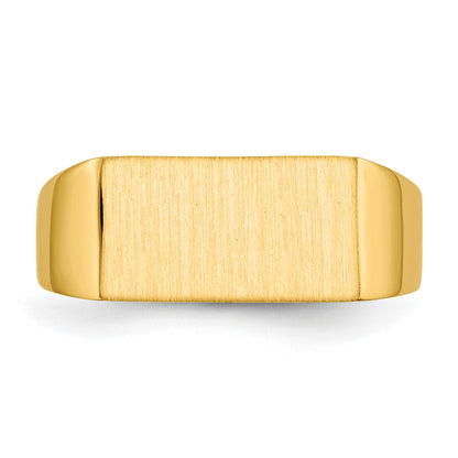 14k 13.0x7.0mm Rectangle Closed Back Signet Ring