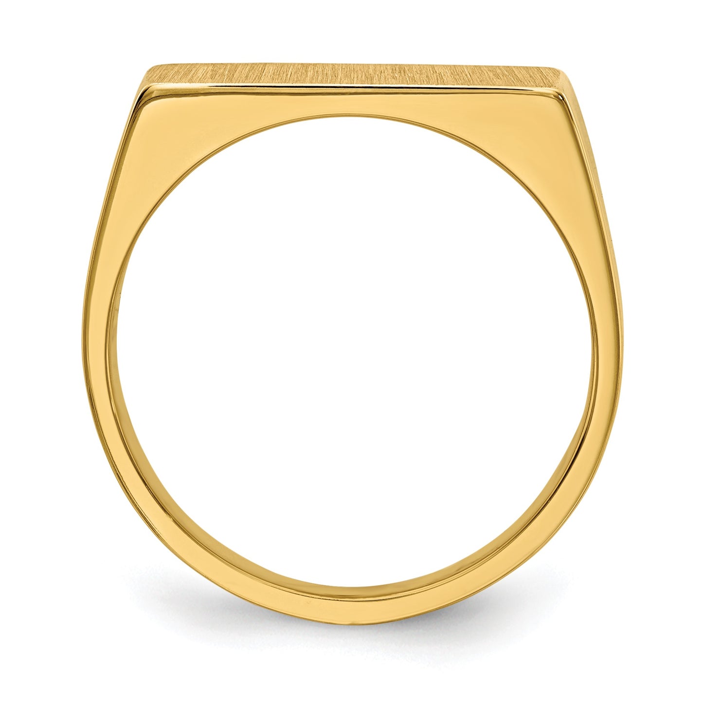 14k 16.5x8.0mm Rectangle Closed Back Mens Signet Ring