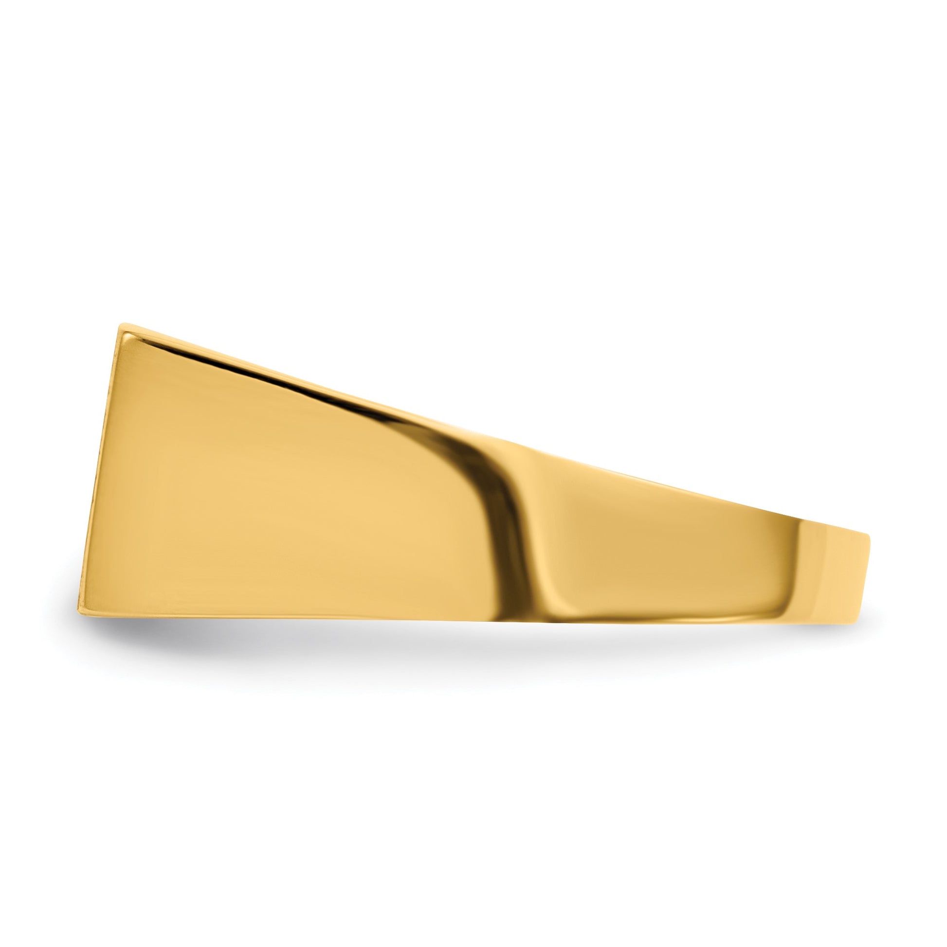 14k 16.5x8.0mm Rectangle Closed Back Mens Signet Ring