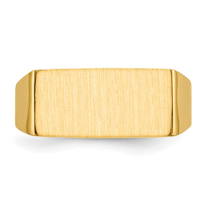 14k 16.5x8.0mm Rectangle Closed Back Mens Signet Ring