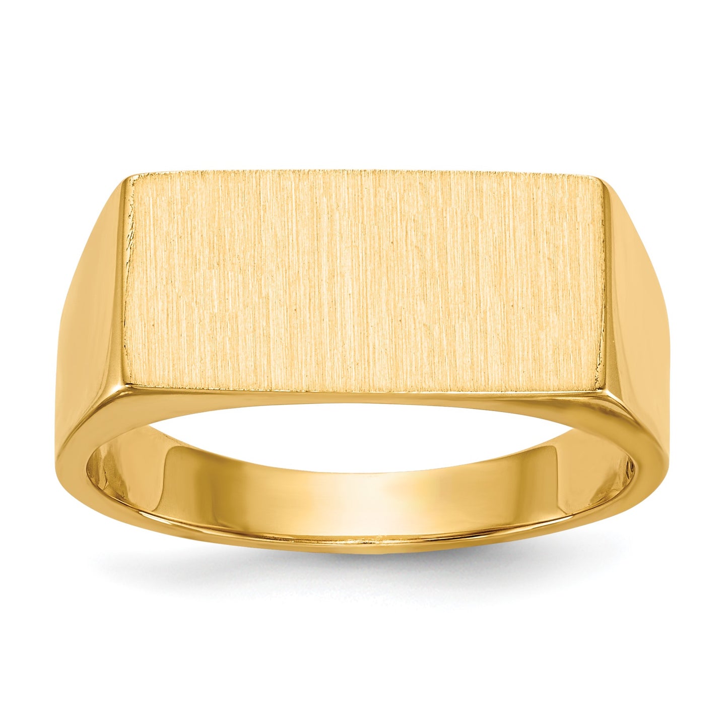 14k 16.5x8.0mm Rectangle Closed Back Mens Signet Ring