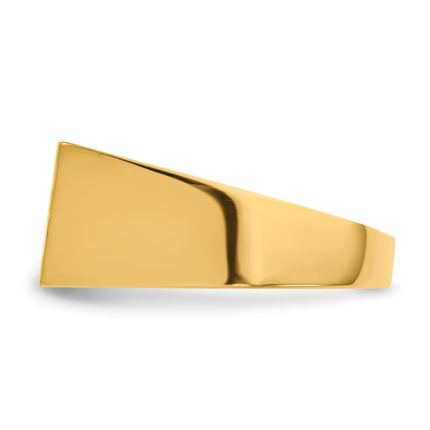 14k 15.0x9.0mm Rectangle Closed Back Mens Signet Ring