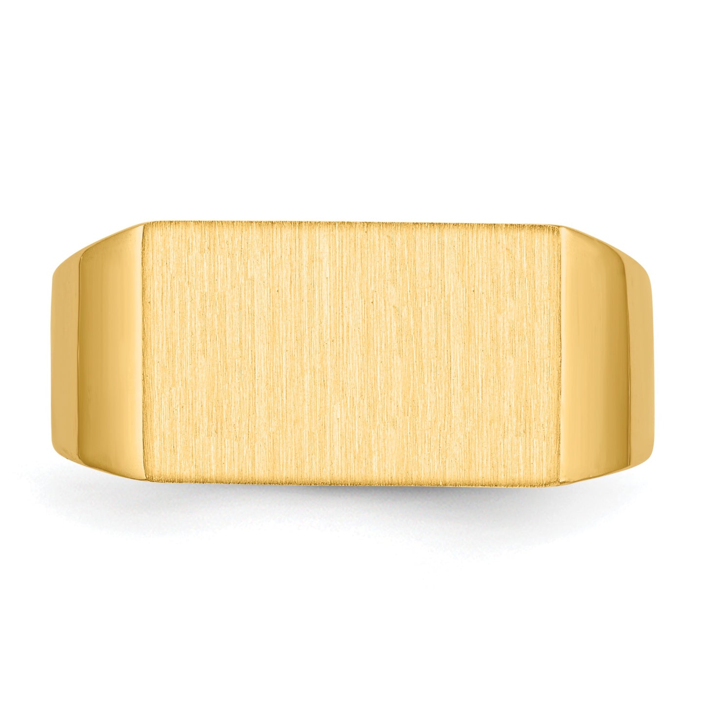 14k 15.0x9.0mm Rectangle Closed Back Mens Signet Ring
