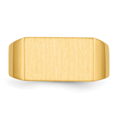 14k 15.0x9.0mm Rectangle Closed Back Mens Signet Ring