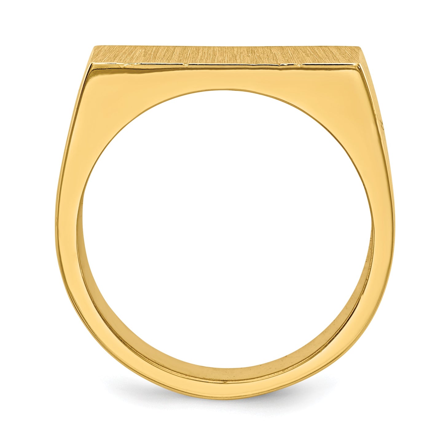 14k 18.0x10.5mm Rectangle Closed Back Mens Signet Ring