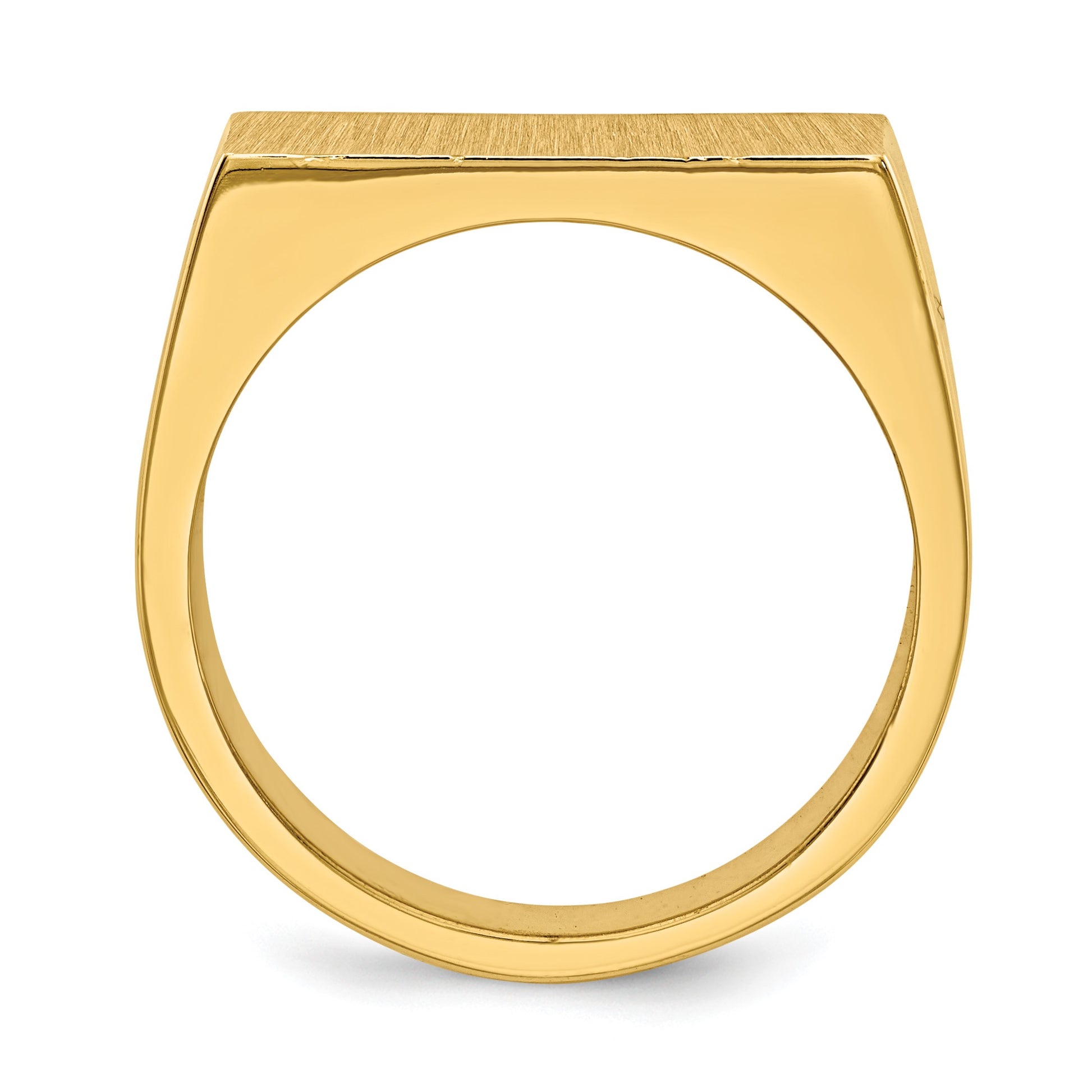 14k 18.0x10.5mm Rectangle Closed Back Mens Signet Ring