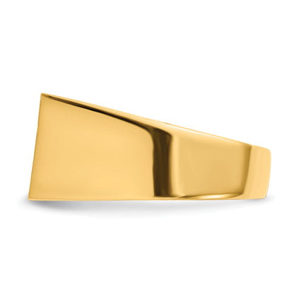 14k 18.0x10.5mm Rectangle Closed Back Mens Signet Ring