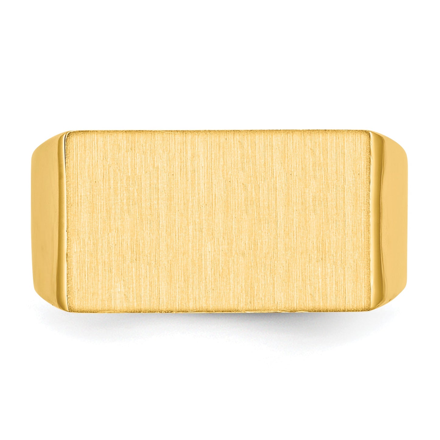 14k 18.0x10.5mm Rectangle Closed Back Mens Signet Ring