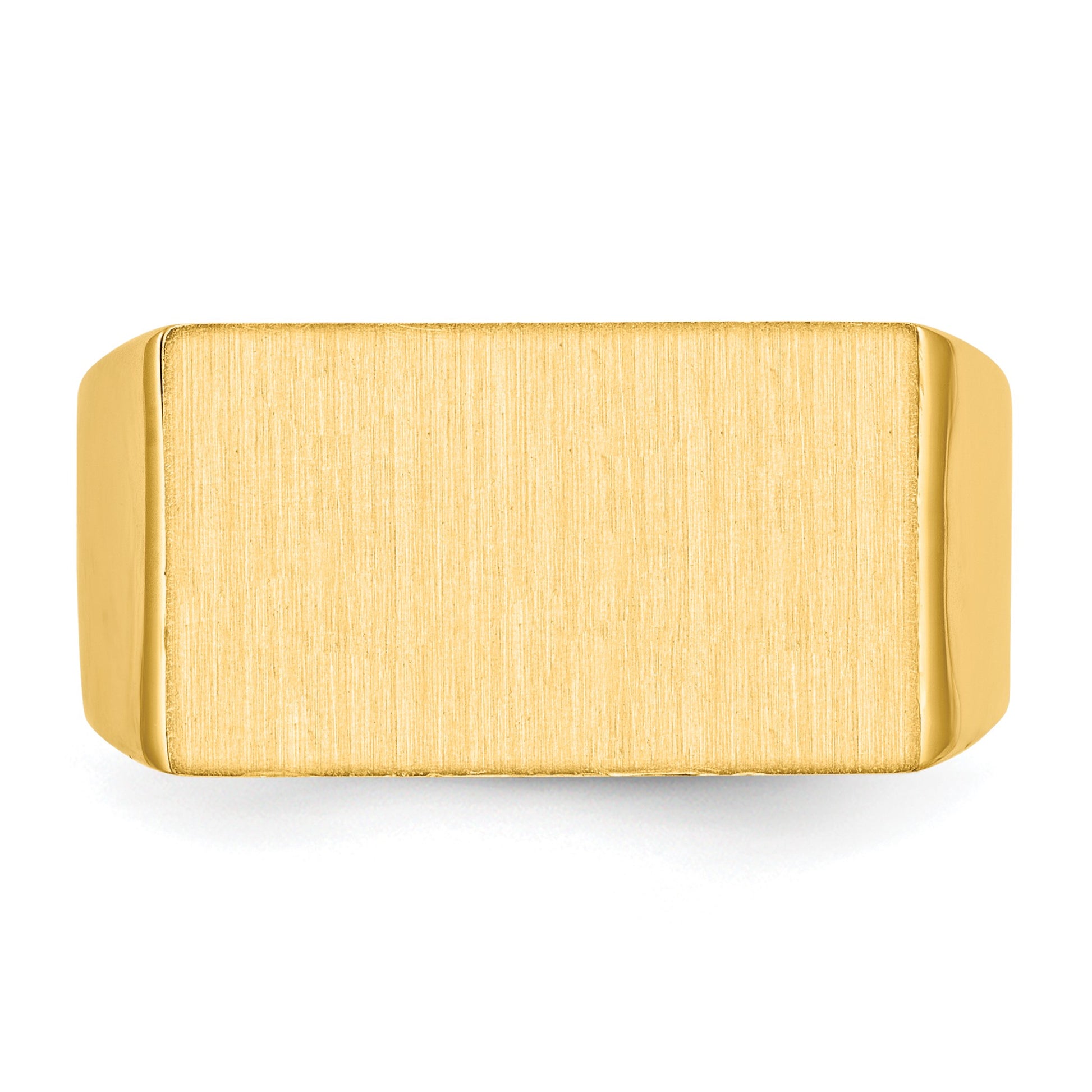 14k 18.0x10.5mm Rectangle Closed Back Mens Signet Ring