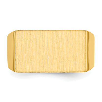 14k 18.0x10.5mm Rectangle Closed Back Mens Signet Ring