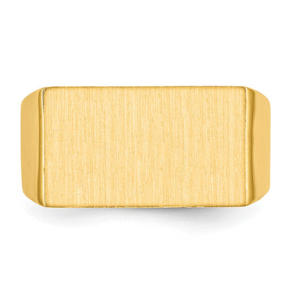 14k 10.5x18.0mm Closed Back Men's Signet Ring