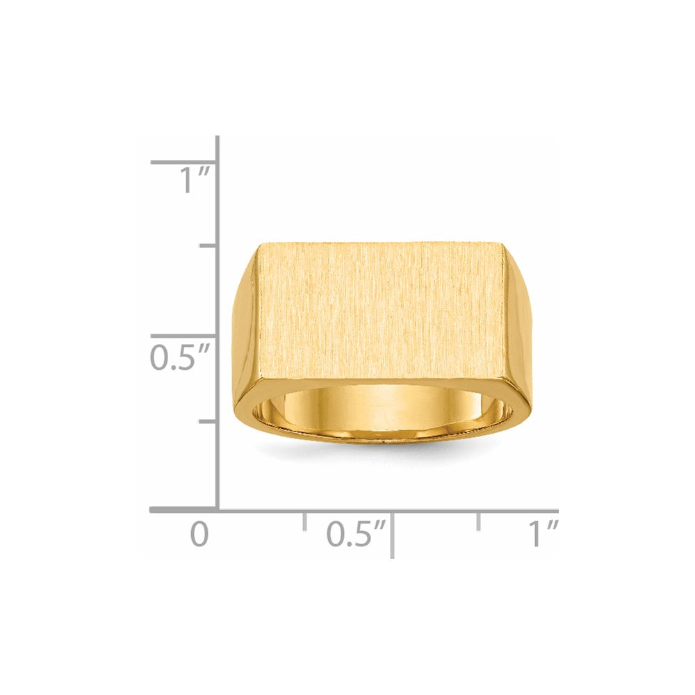 14k 10.5x18.0mm Closed Back Men's Signet Ring