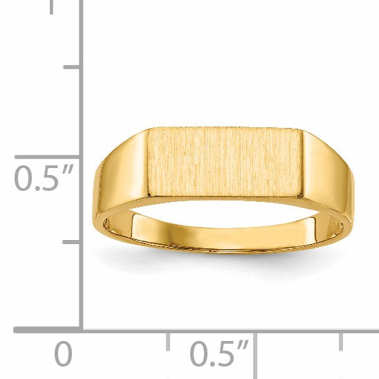 14k 12.0x5.5mm Rectangle Open Back Signet Ring
