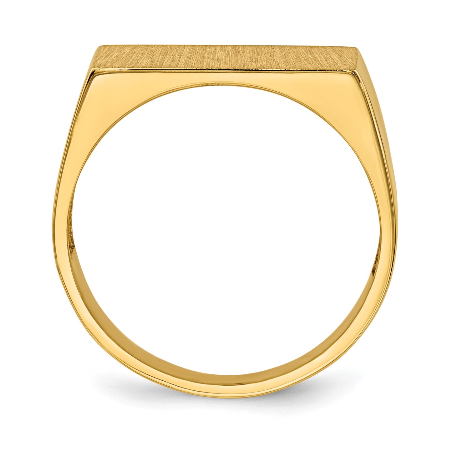 14k 16.5x8.0mm Rectangle Open Back Mens Signet Ring