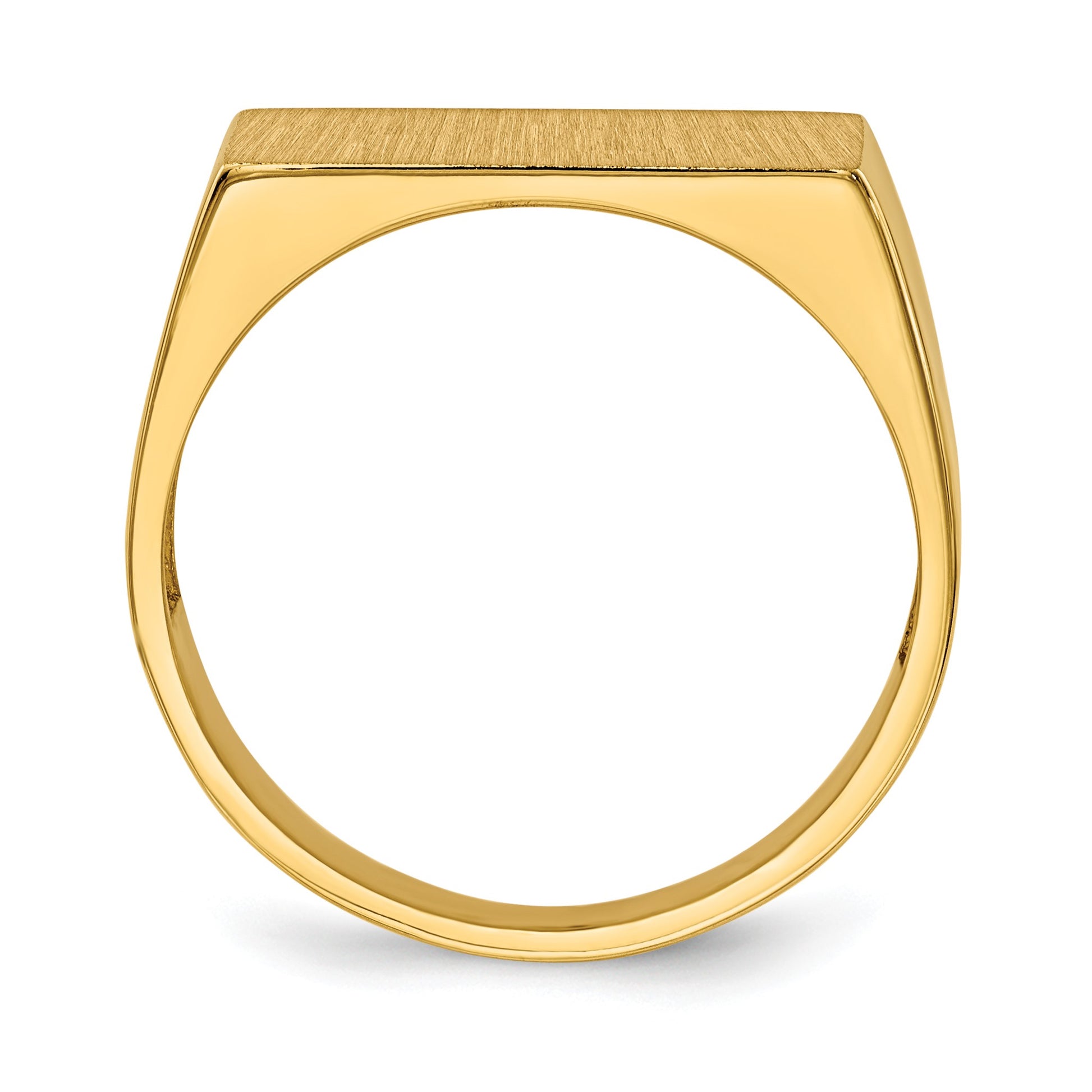 14k 16.5x8.0mm Rectangle Open Back Mens Signet Ring