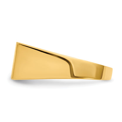 14k 16.5x8.0mm Rectangle Open Back Mens Signet Ring