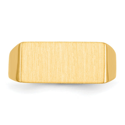 14k 16.5x8.0mm Rectangle Open Back Mens Signet Ring