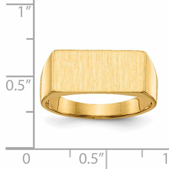 14k 16.5x8.0mm Rectangle Open Back Mens Signet Ring