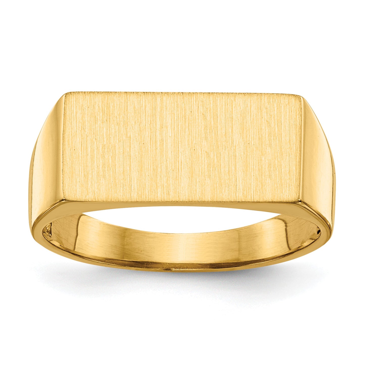 14k 16.5x8.0mm Rectangle Open Back Mens Signet Ring