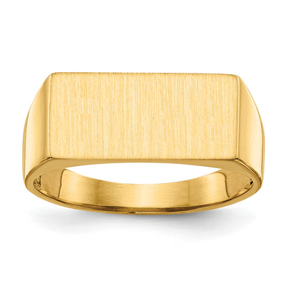 14k 16.5x8.0mm Rectangle Open Back Mens Signet Ring
