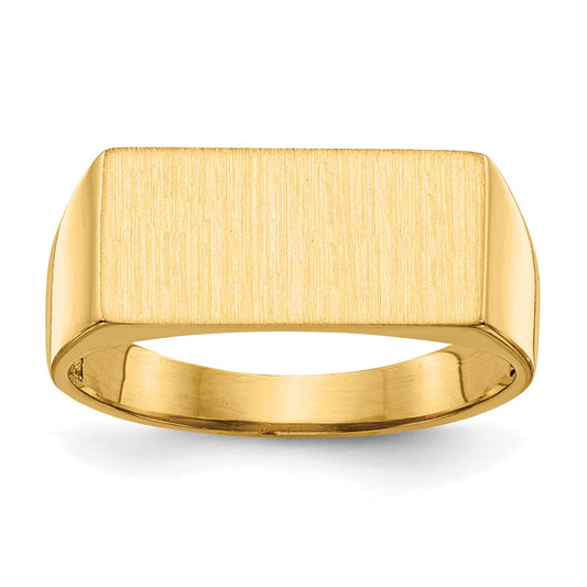 14k 16.5x8.0mm Rectangle Open Back Mens Signet Ring