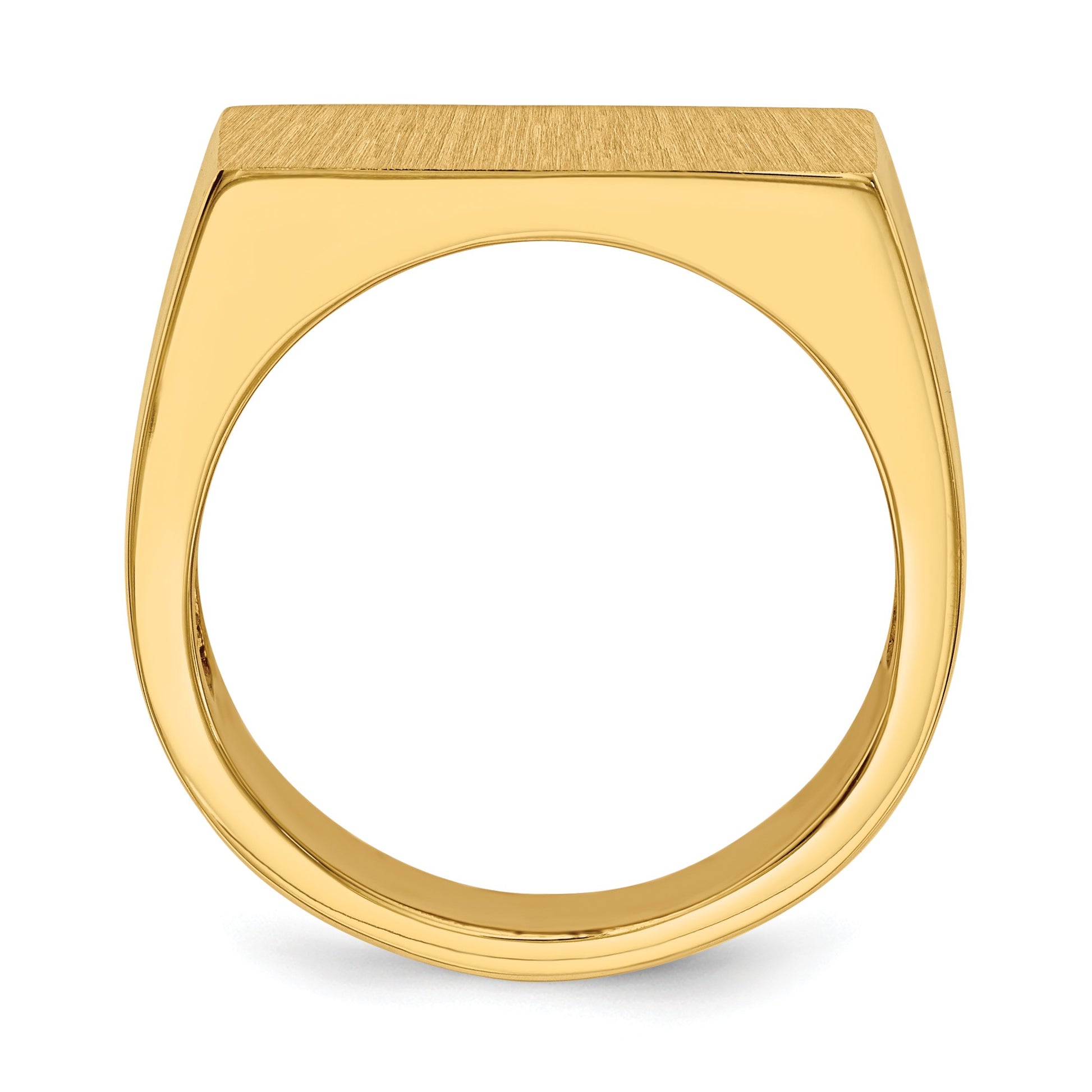 14k 18.0x11.0mm Rectangle Open Back Mens Signet Ring