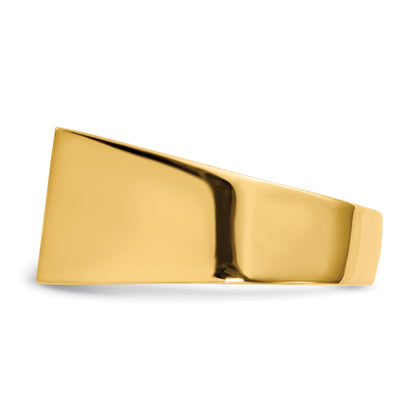 14k 18.0x11.0mm Rectangle Open Back Mens Signet Ring