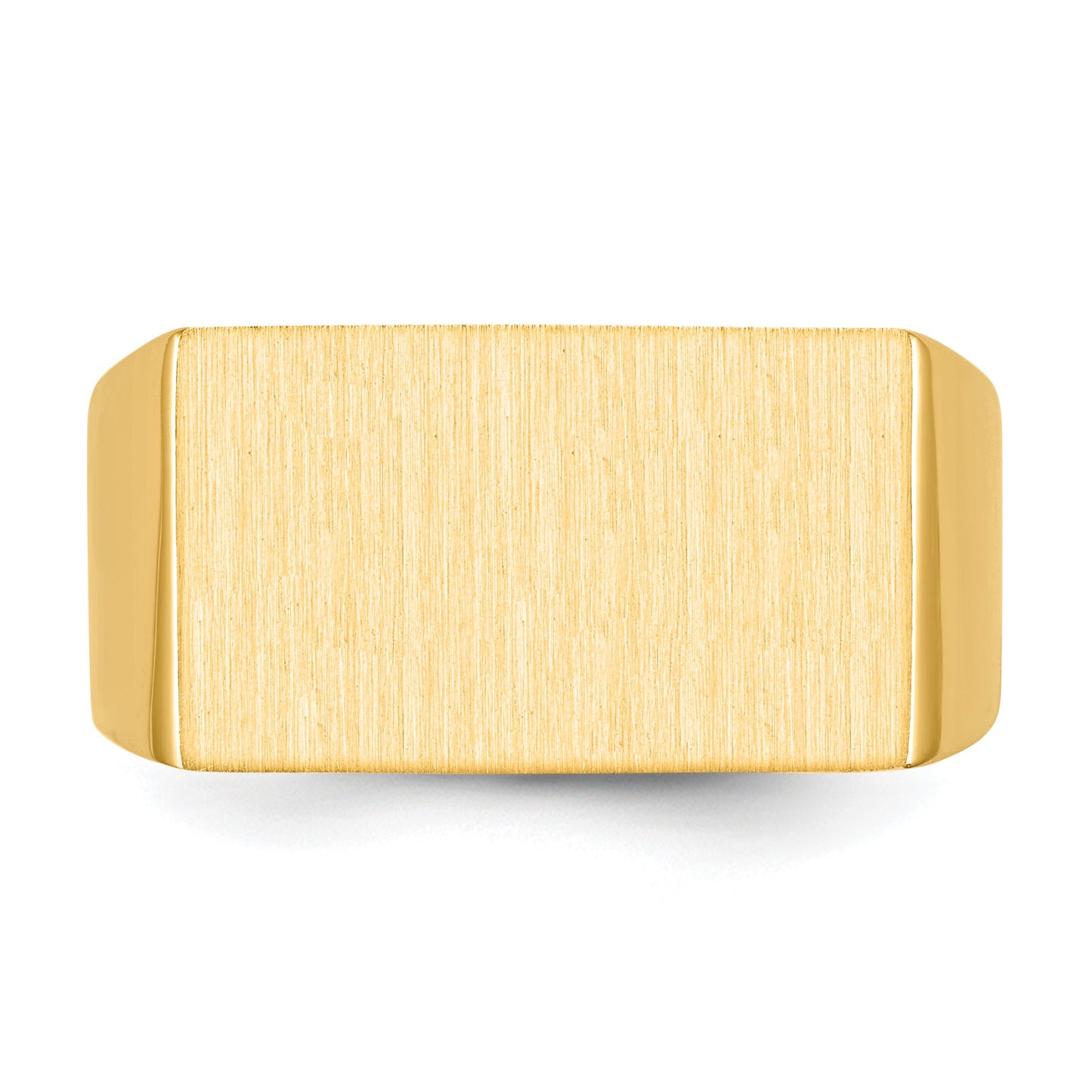 14k 18.0x11.0mm Rectangle Open Back Mens Signet Ring